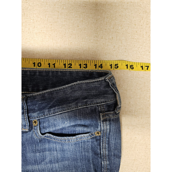 Y2K Express Low Rise Flare Womens Sz 4 Long Denim Jeans Preppy Normcore - Picture 11 of 14